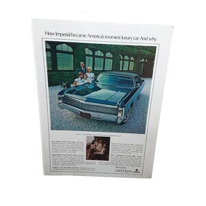 1970 Chrysler Imperial Ad Vintage Original Print Luxury Car Roomiest in USA